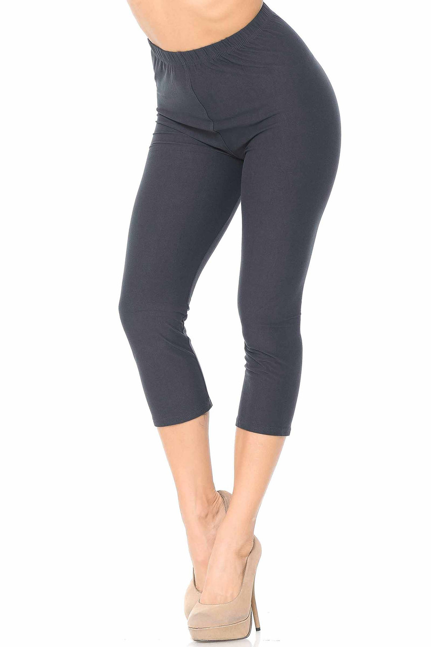 Buttery Smooth Basic Solid High Waisted Extra Plus Size Capri - 5