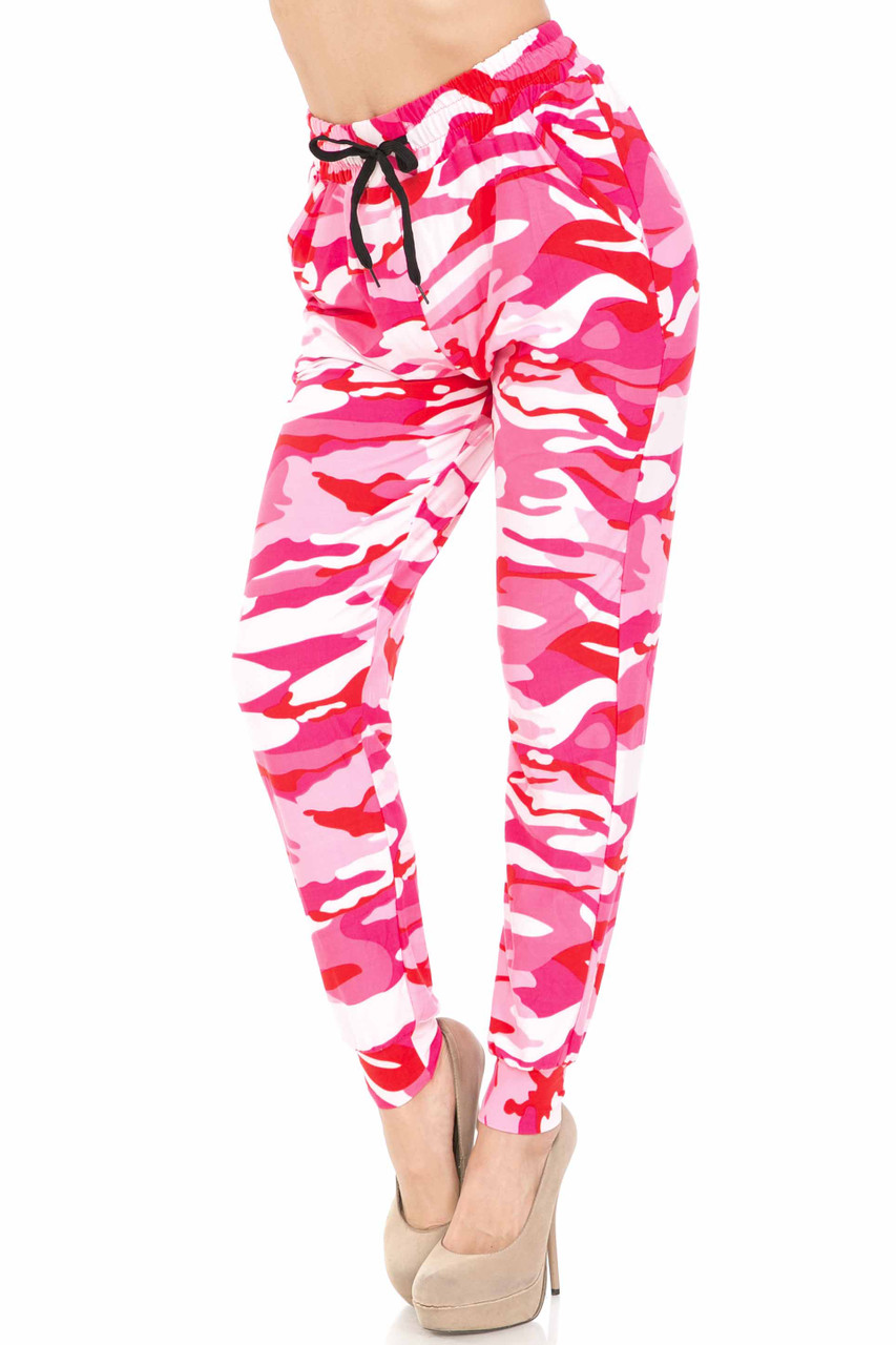 Buttery Soft Pink Camouflage Joggers - EEVEE