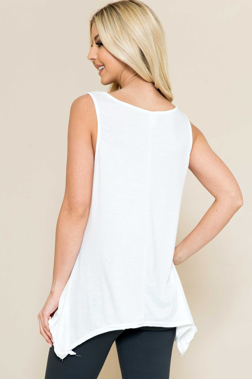 Basic Solid Round Neck Relaxed Fit Tank Top
