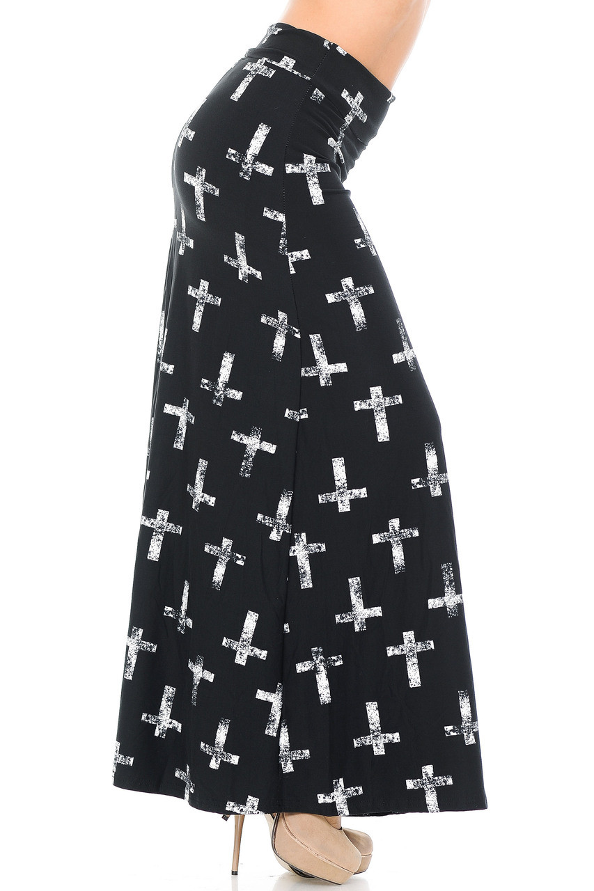 Right side image of Buttery Soft Faded Cross Maxi Skirt