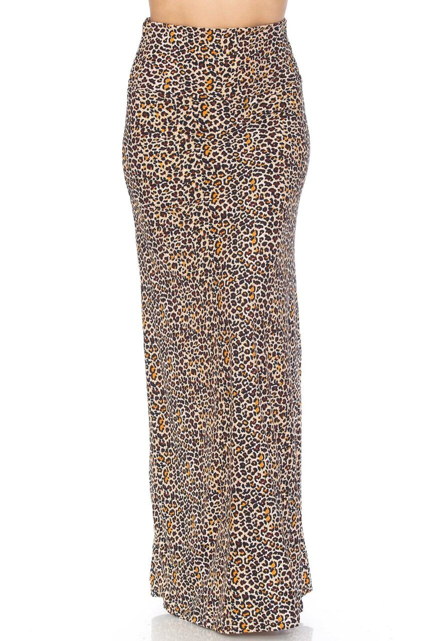 Front of Buttery Smooth Savage Leopard Plus Size Maxi Skirt