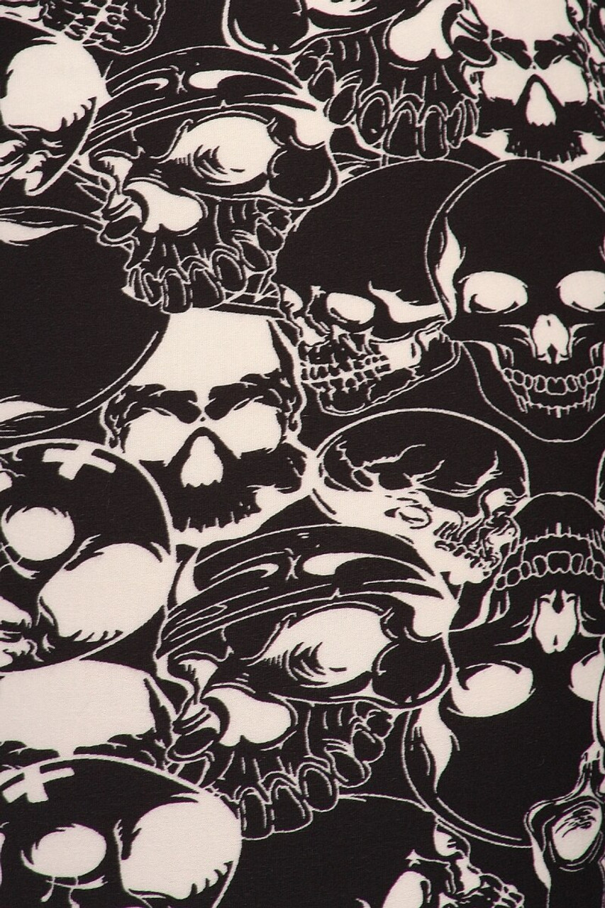 Buttery Smooth Black Layers of Skulls Plus Size Leggings