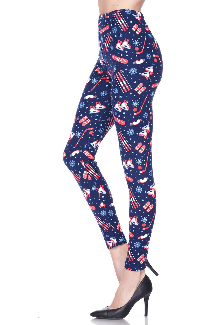 Buttery Soft Snowflake Leggings Extra Plus - Overstock Sale