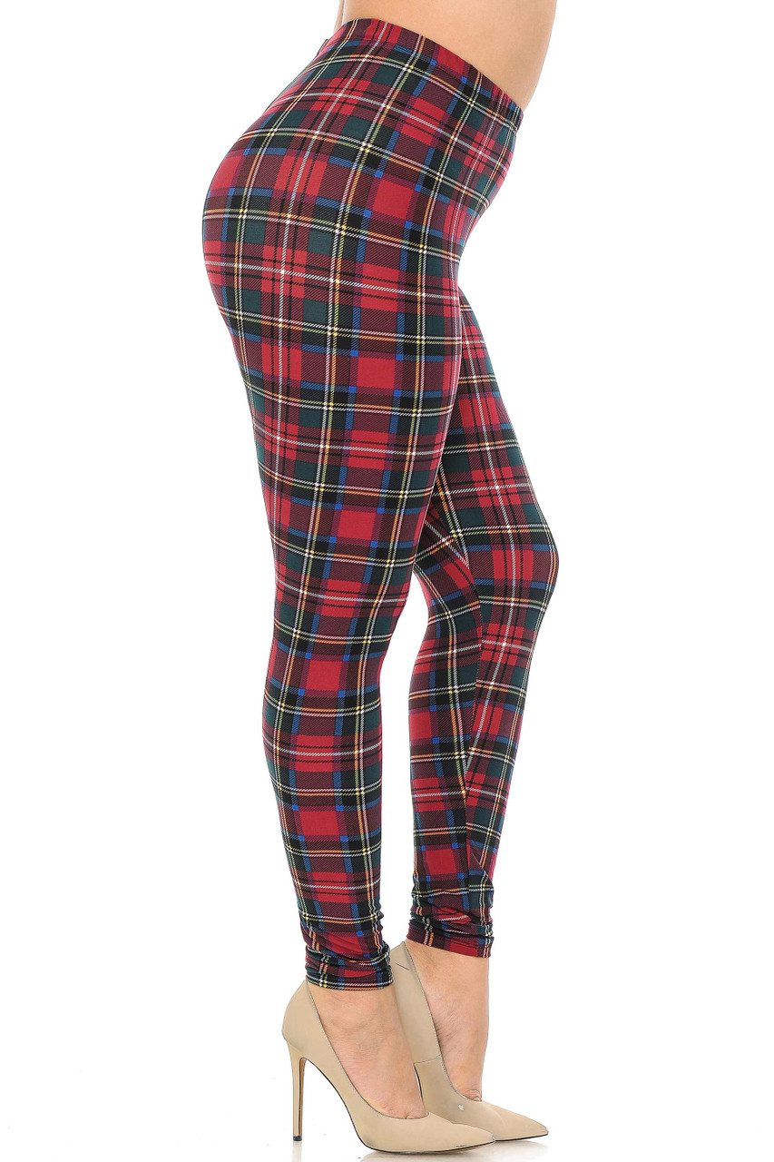 Buttery Smooth Modish Plaid Leggings - Plus Size