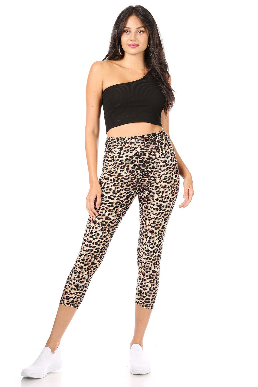 Buttery Smooth Feral Cheetah High Waisted Plus Size Capris