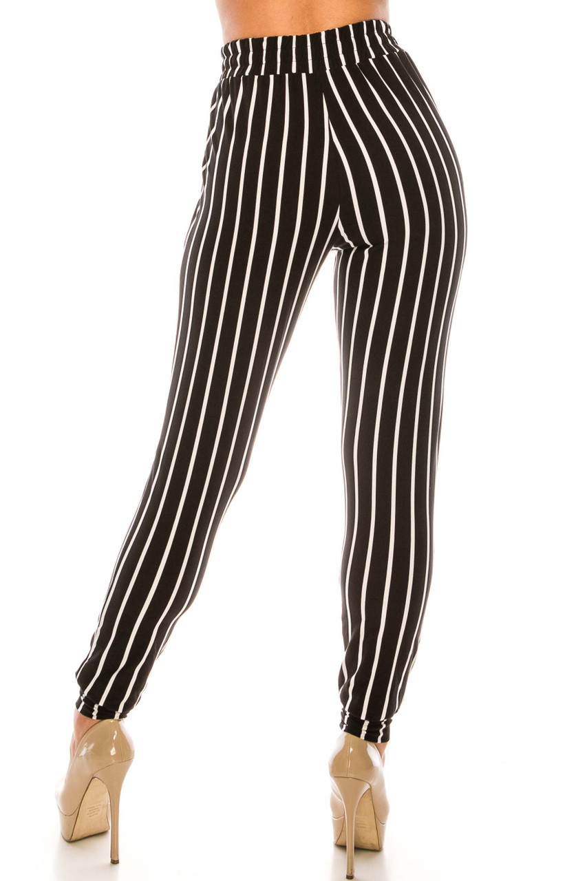 Buttery Smooth Vertical Black Pinstripe Joggers
