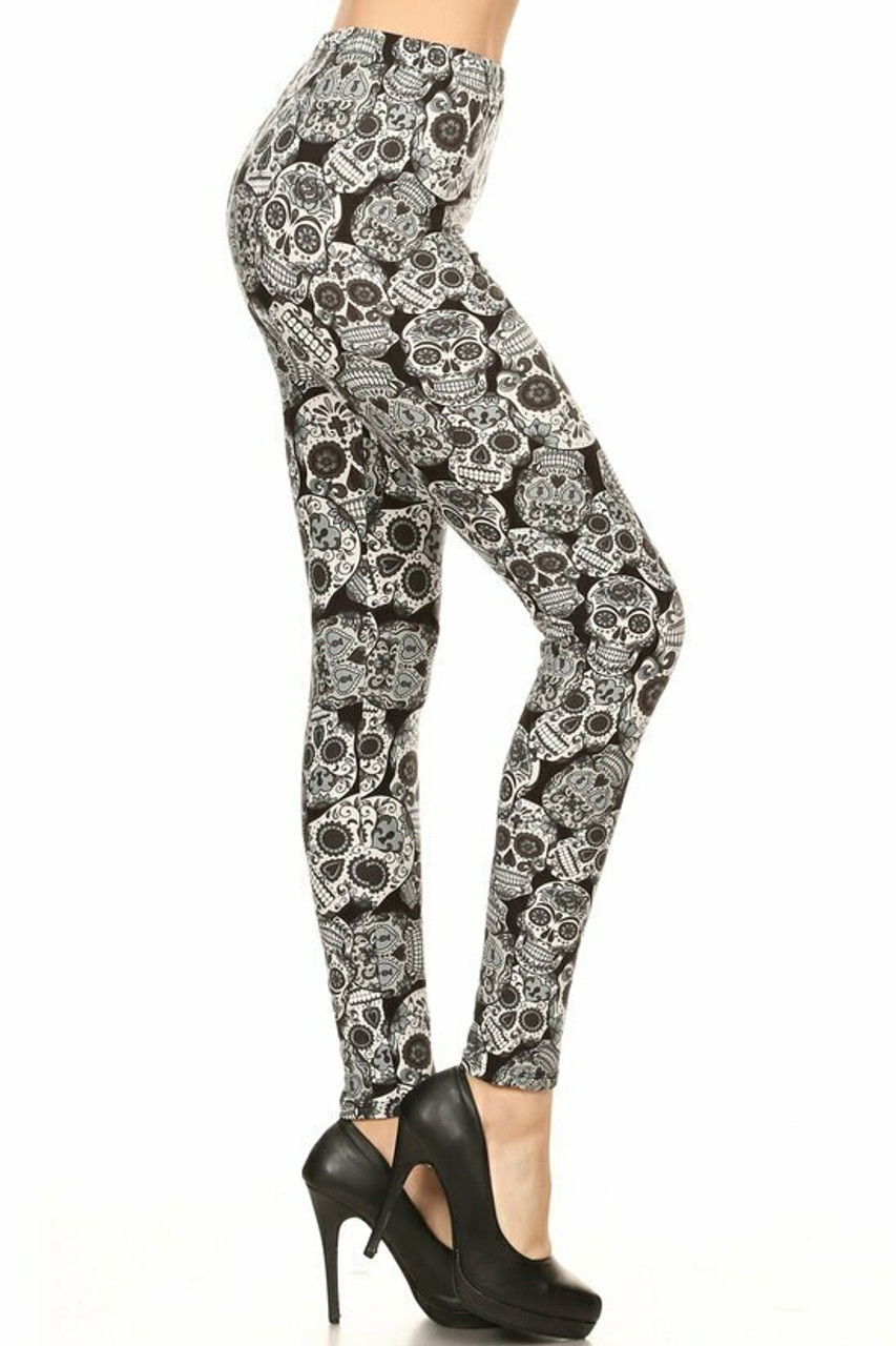 Skull & Floral Print Leggings