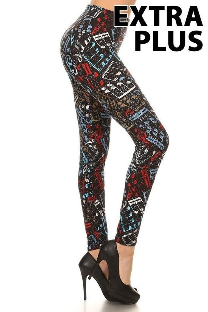 Buttery Smooth Houndstooth Extra Plus Size Leggings - 3X-5X