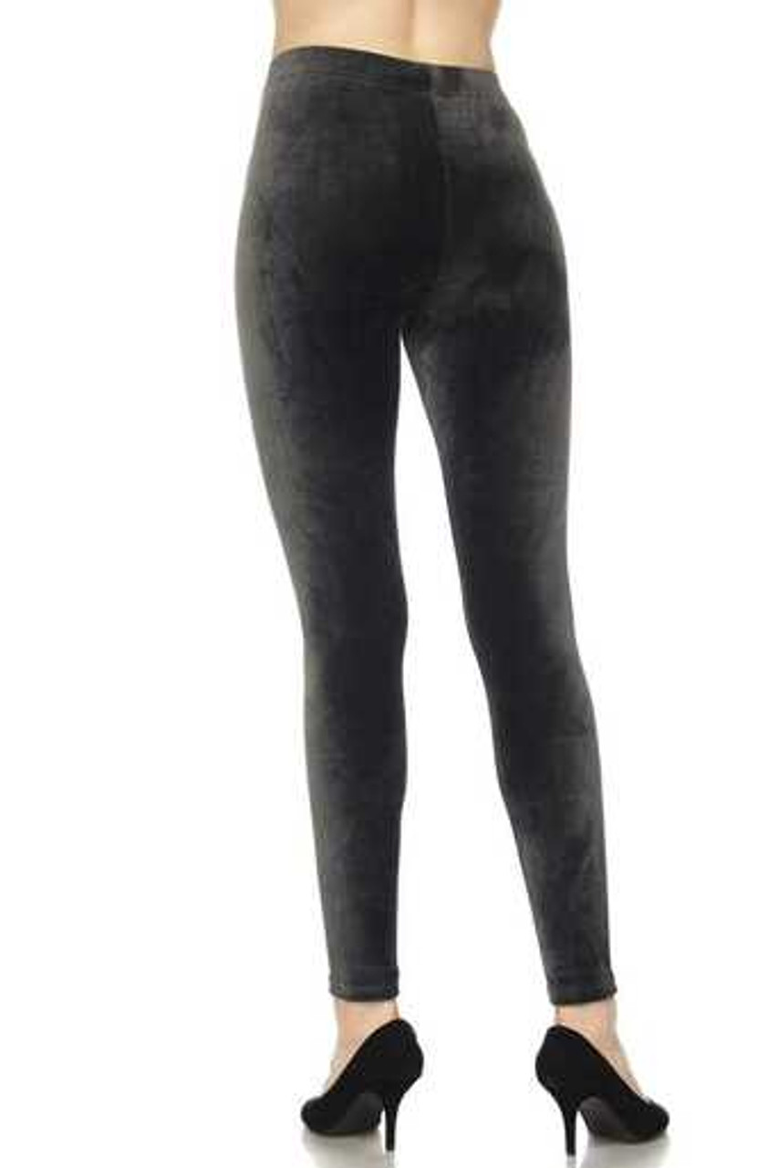 Solid Brushed Velour Velvet Leggings