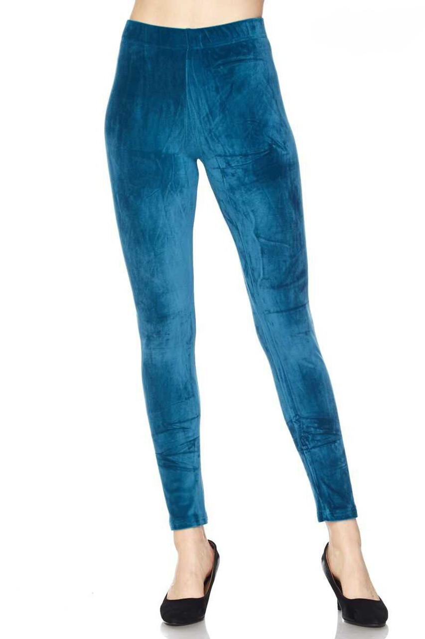 SOLD OUT! Plus Size Teal or Charcoal Stretch Velour Leggings 4x