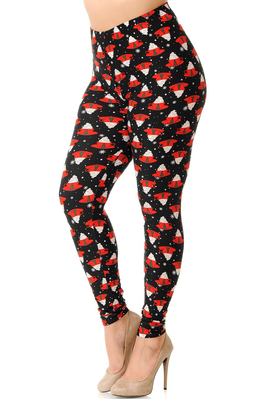 Buttery Smooth Mocha Cappuccino Plus Size Christmas Leggings