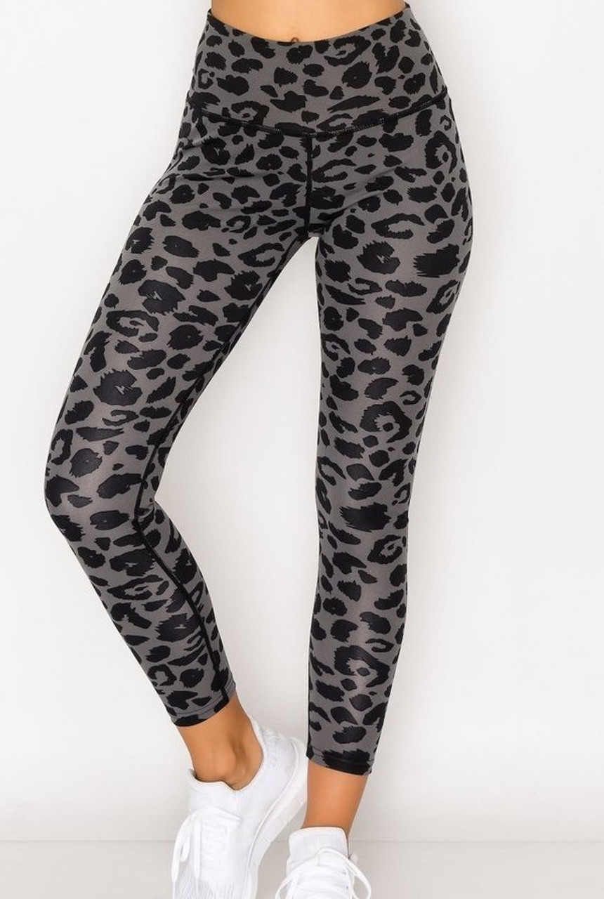 Leopard Workout Leggings, Black Workout Leggings