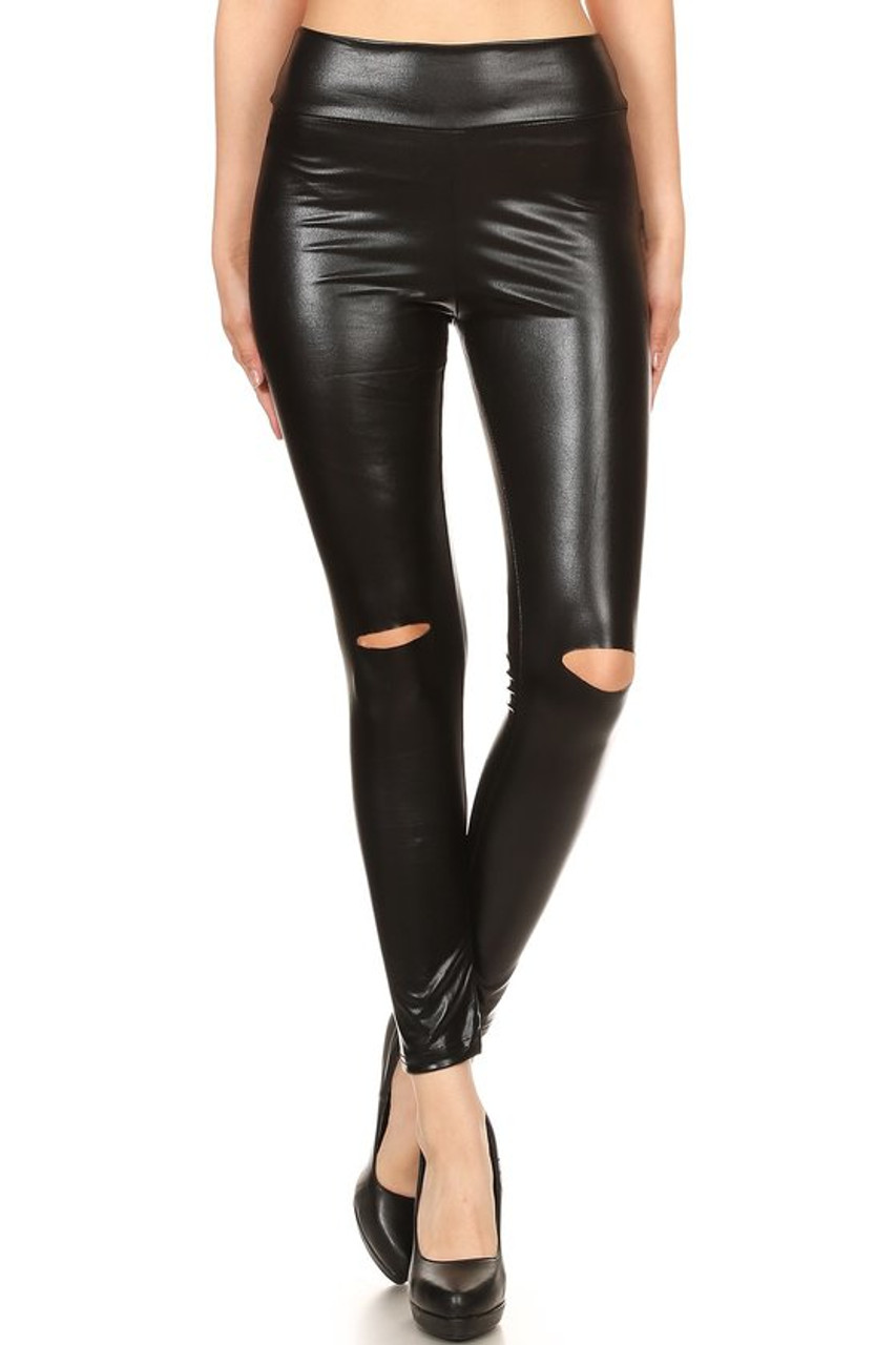 Shiny Faux Leather Leggings