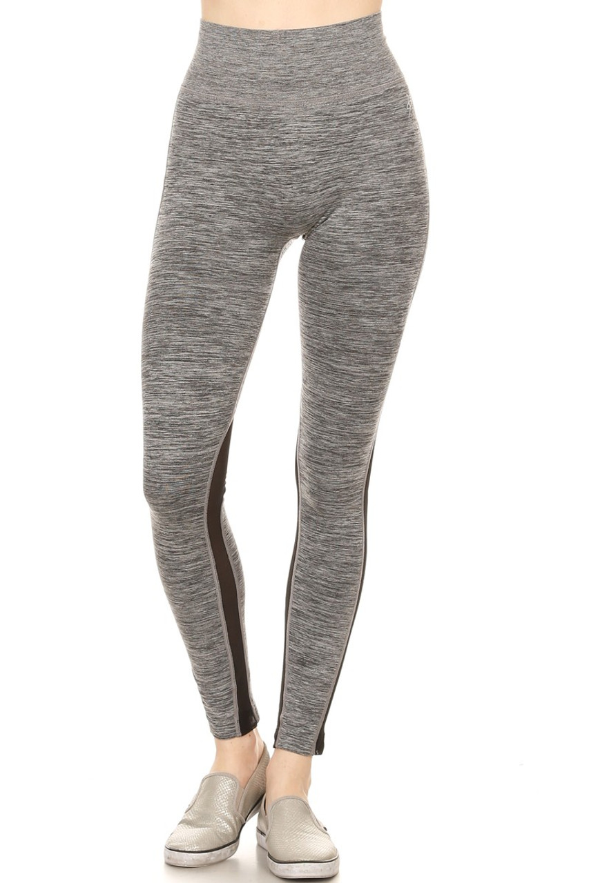 High Waisted Sport Mesh Workout Leggings | World of Leggings