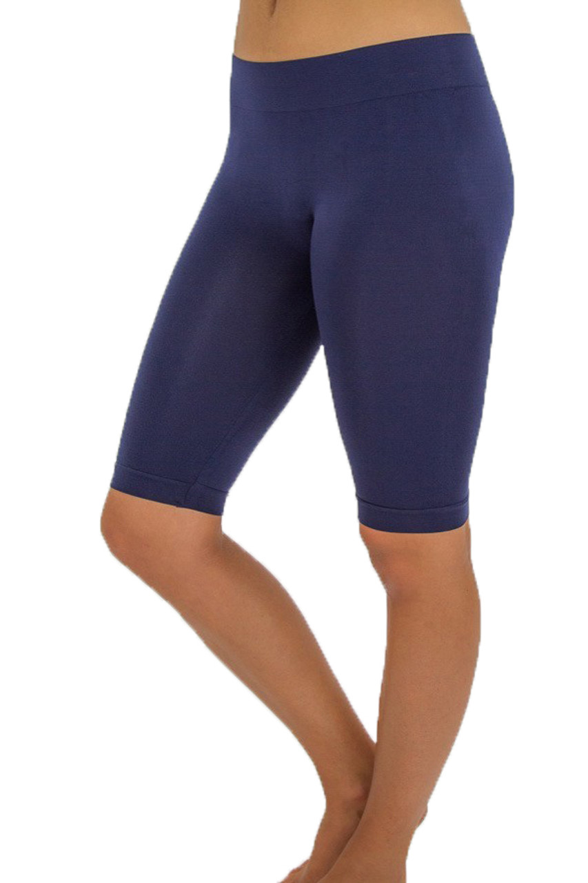 Ladies Nylon 12 One Size Spandex Leggings Bike Short Tights (ROYAL BLUE,  One Size Fits All (XS to L)) 