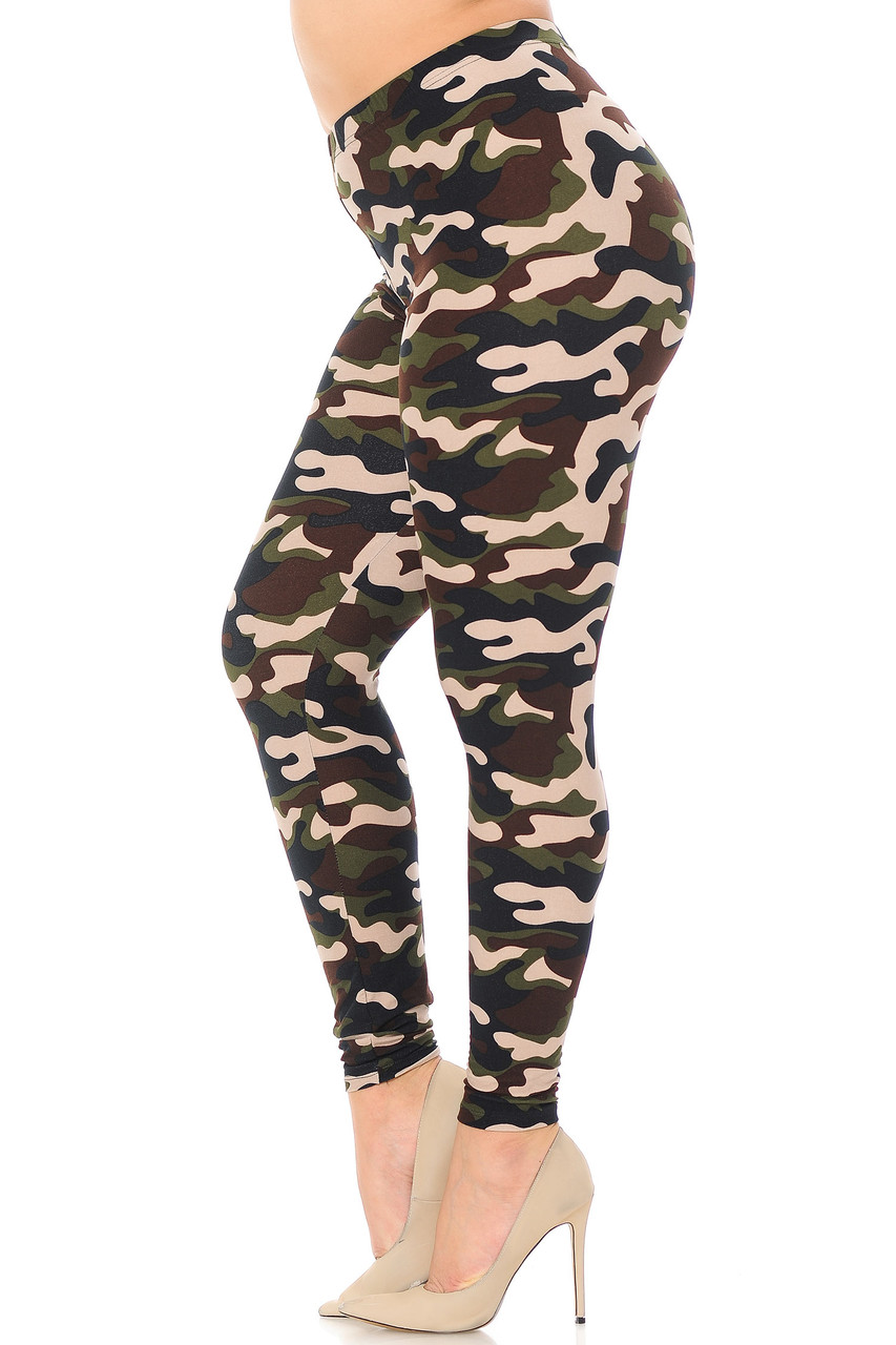 Buttery Smooth Flirty Camouflage Plus Size Leggings