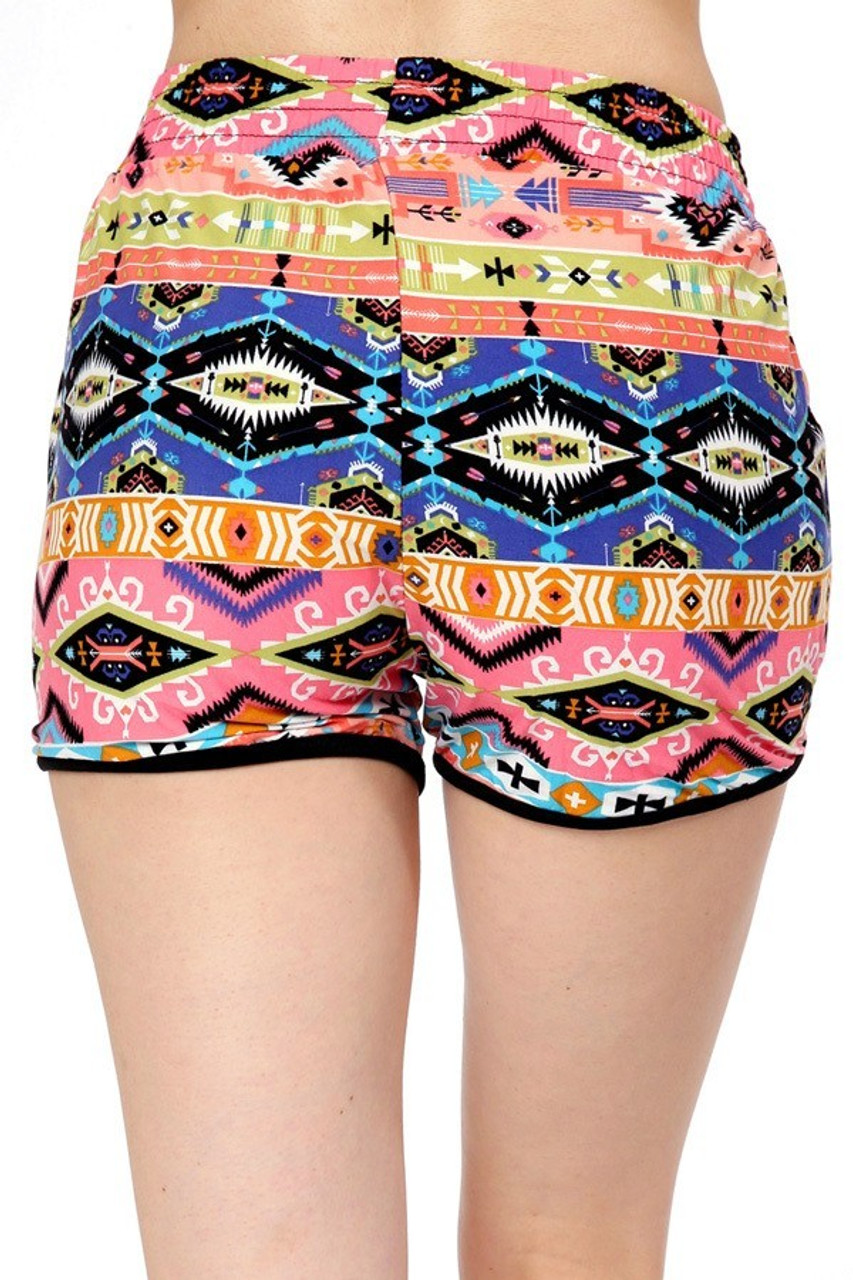 Buttery Smooth 90s Colorful Tribal Dolphin Shorts