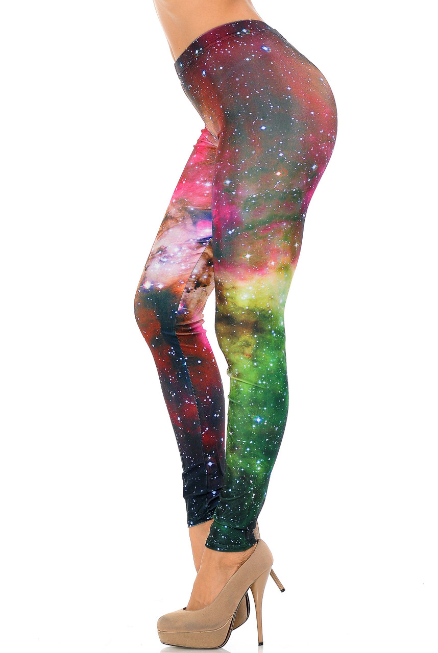 Graphic Print Lucid Nebula Galaxy Leggings
