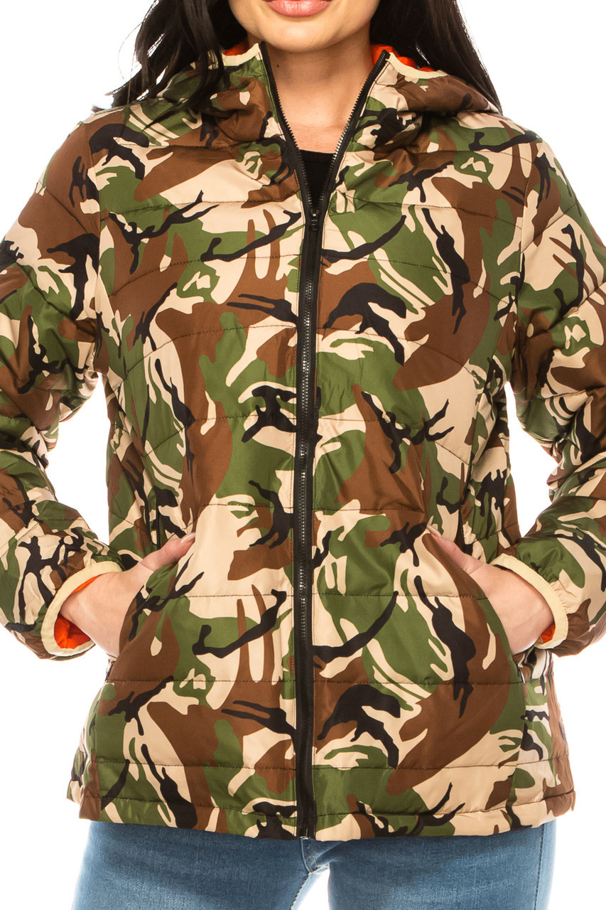 Reversible Woodland Camo/ Black Winter Jacket