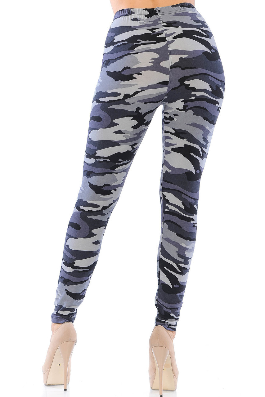 Buttery Smooth Monochrome Camouflage Leggings and Bra Set