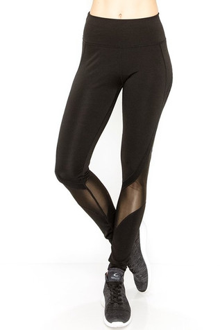 Women's Mesh Pocket Workout Leggings - Black Heather Gray - 2 Pack