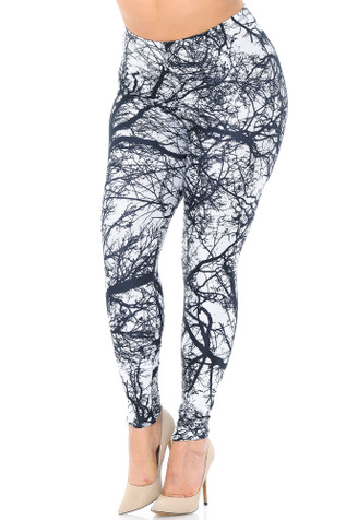 Plus Size Leggings - Plus Size Brushed Graphic Leggings - Page 1 - World of  Leggings