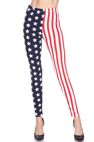 The American USA Flag Leggings Stripe Digital Print Women Leg