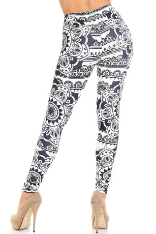 ICONOFLASH Women's Fleece Lined Textured Flocked Velvet Leggings (Aztec  Tribal, One Size) at  Women's Clothing store