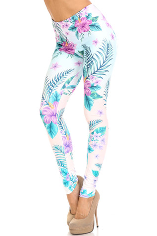 Creamy Soft Garden of Eden Sugar Skull Extra Plus Size Leggings - 3X-5X -  USA Fashion™