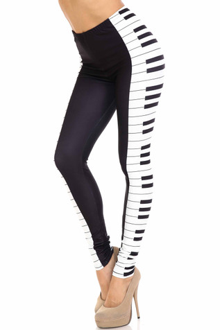 Creamy Soft Keys of the Piano Leggings - USA Fashion™