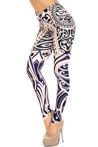 Abstract Faces line art Neutral  Leggings for Sale by soqhiee