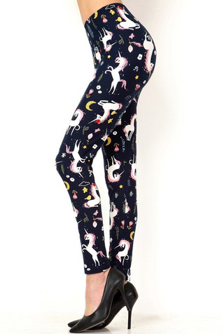 Buttery Smooth Pink Rainbow Unicorn Plus Size Leggings - 3X - 5X