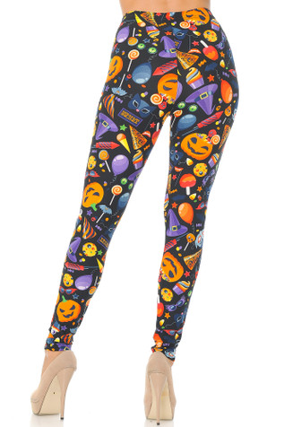 zanvin Womens Halloween Leggings Cute Pumpkin Fall Printed Workout Sport  Gym Pants Comfy Lounge Yoga Running Pants,Gray 