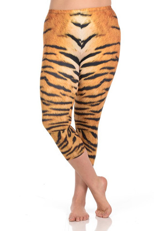 Tiger Stripes Fur Metallic Leggings, Tiger Rainbow Funny Yoga