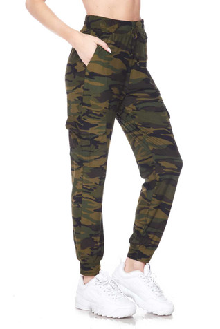 Womens Green Camouflage Pocket Leggings: Plus Size - ShopperBoard