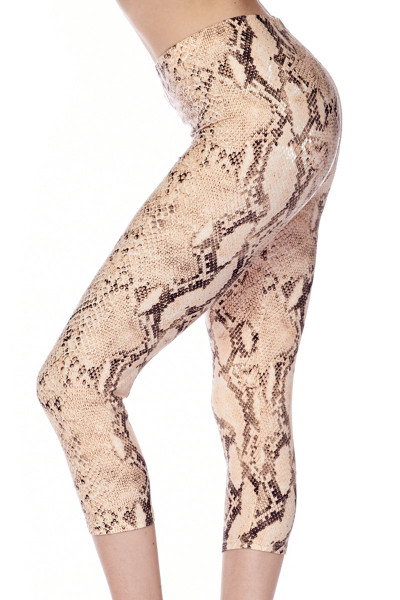 Buttery Soft Cream Snakeskin Plus Size Capris Buttery Soft Cream Snakeskin Plus Size Capris