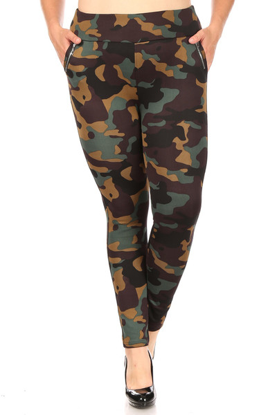 plus size camo workout pants