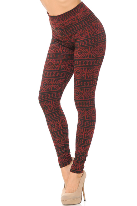 Knitted Nordic Insulated Leggings Thick Warm Winter Ti Pants Snowflakes |  eBay