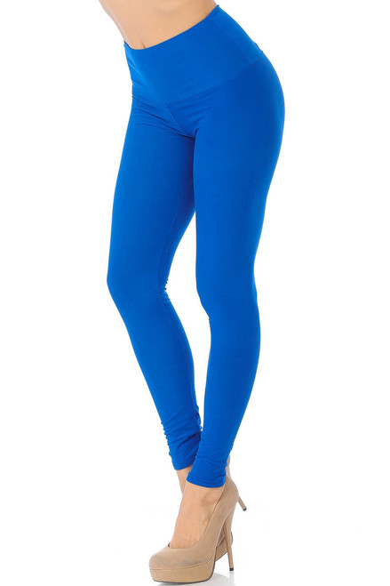 Buttery Smooth High Waisted Basic Solid Leggings - 5 Inch Band