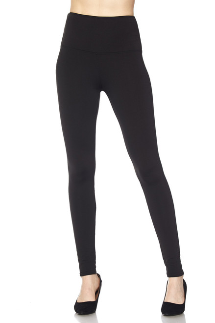 High Waisted Fleece Lined Leggings - 5 Inch Waistband | World of Leggings