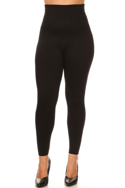 French Terry High Waisted Compression Plus Size Leggings | World of ...