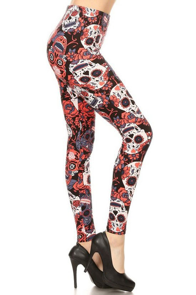 Skull Leggings Red