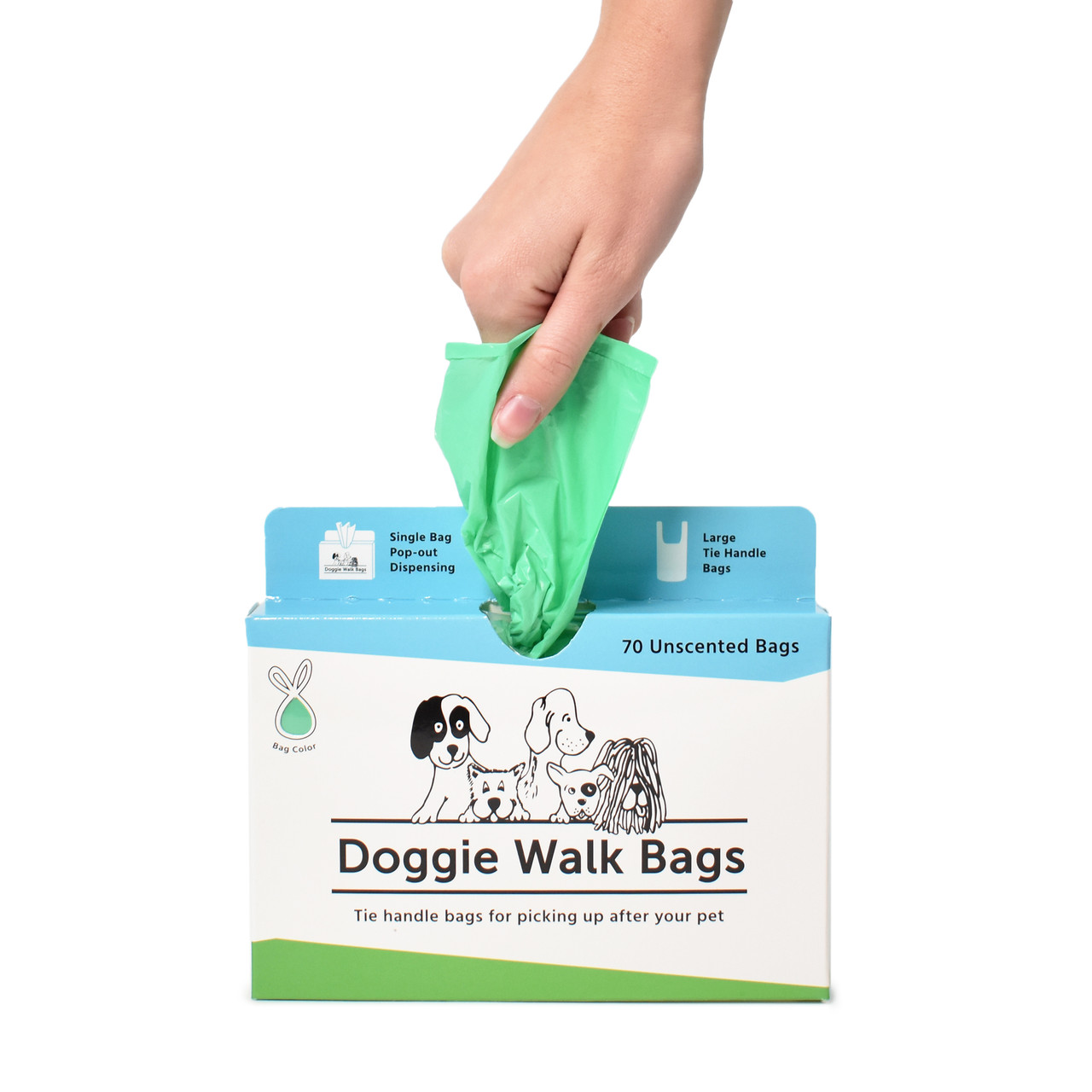 72 Tie Handle Dog Poop Bags