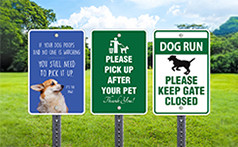 Dog Waste and Dog Park Signs