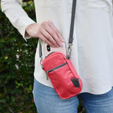 Coral Cross Body Bag over shoulder