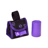 Purple Paw Pouch Waste Bag Holder