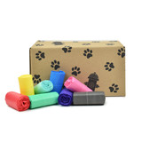 50 Rolls of Large, Scented Tie Handle Dog Poop Bags in Assorted Colors