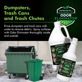 Safe to use Zero Waste USA® Odor Eliminator on Dumpsters, Trash Cans & Trash Chutes