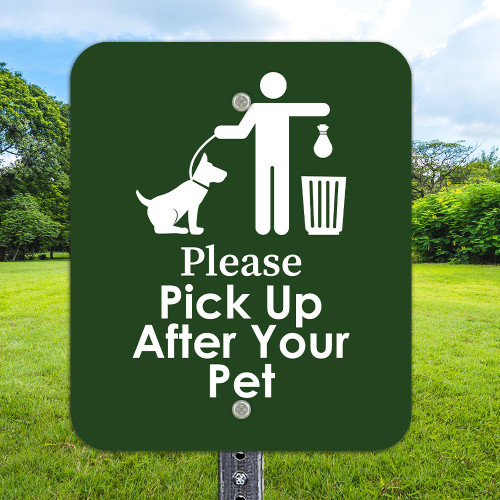 10"x 12" Aluminum Sign: Please Pick Up After Your Pet