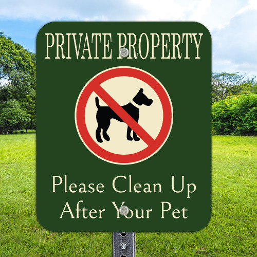 10"x 12" Aluminum Sign: Private Property Please Clean Up